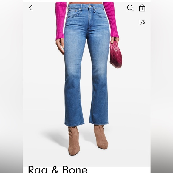 NWT✨rag & bone Nina High-Rise Ankle Flared Jeans - Picture 7 of 8